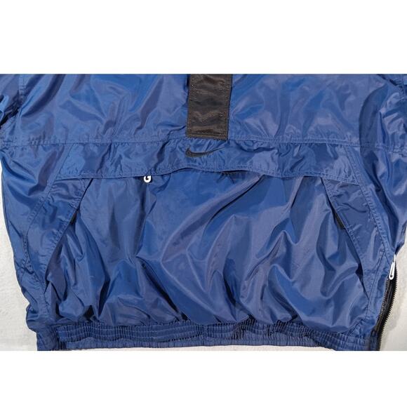 Vintage Nike Blue Black Half Zip Pullover Windbreaker Jacket XL Hong Kong 90s - Picture 3 of 8